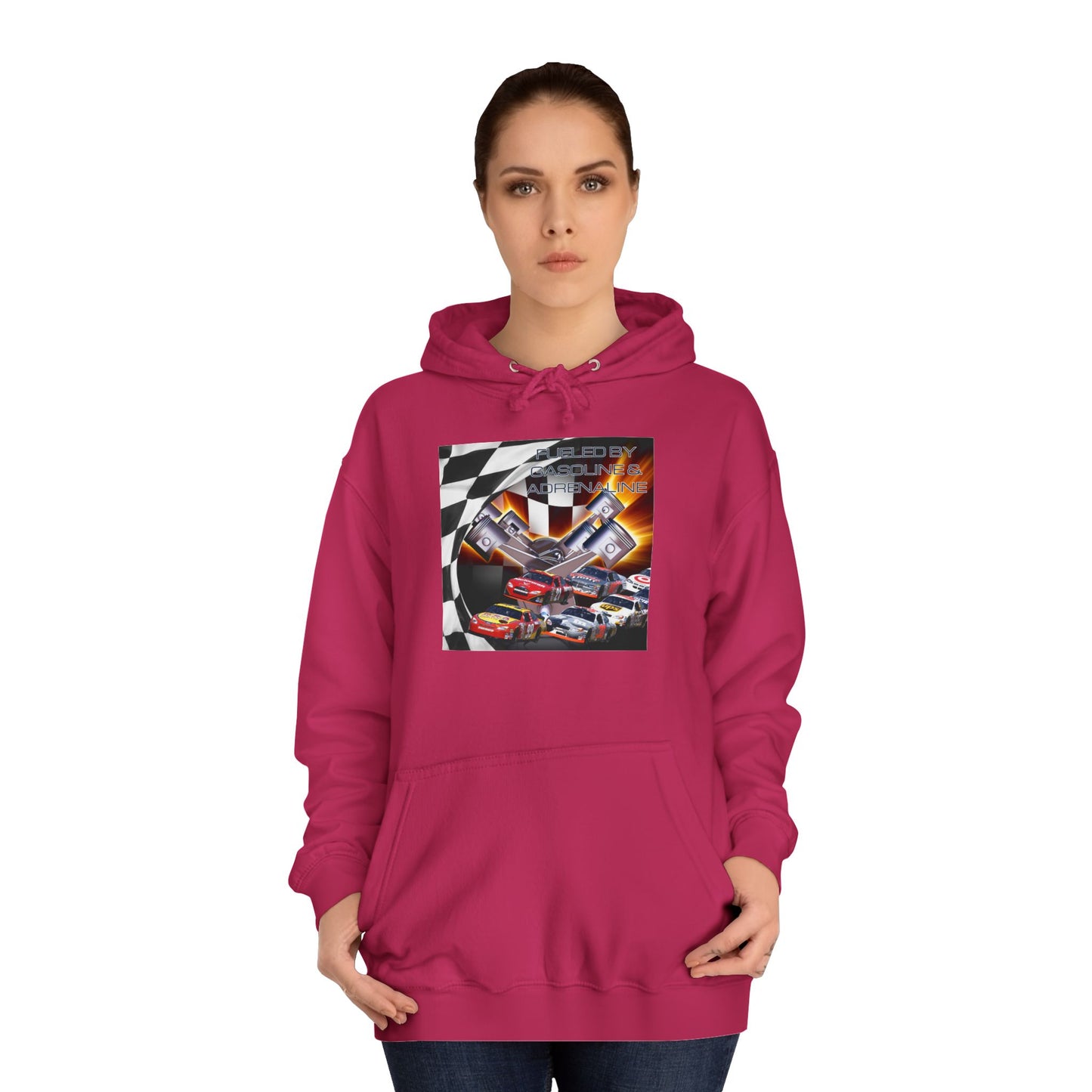 Fueled by Gasoline & Adrenaline - Unisex College Hoodie