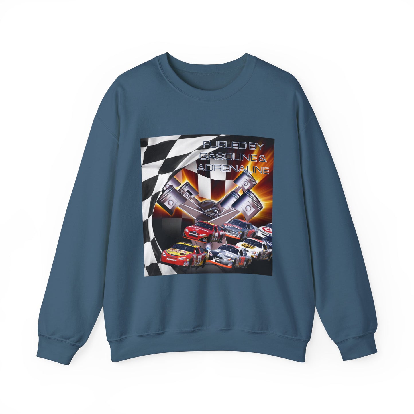 Fueled by Gasoline & Adrenaline - Unisex Heavy Blend™ Crewneck Sweatshirt