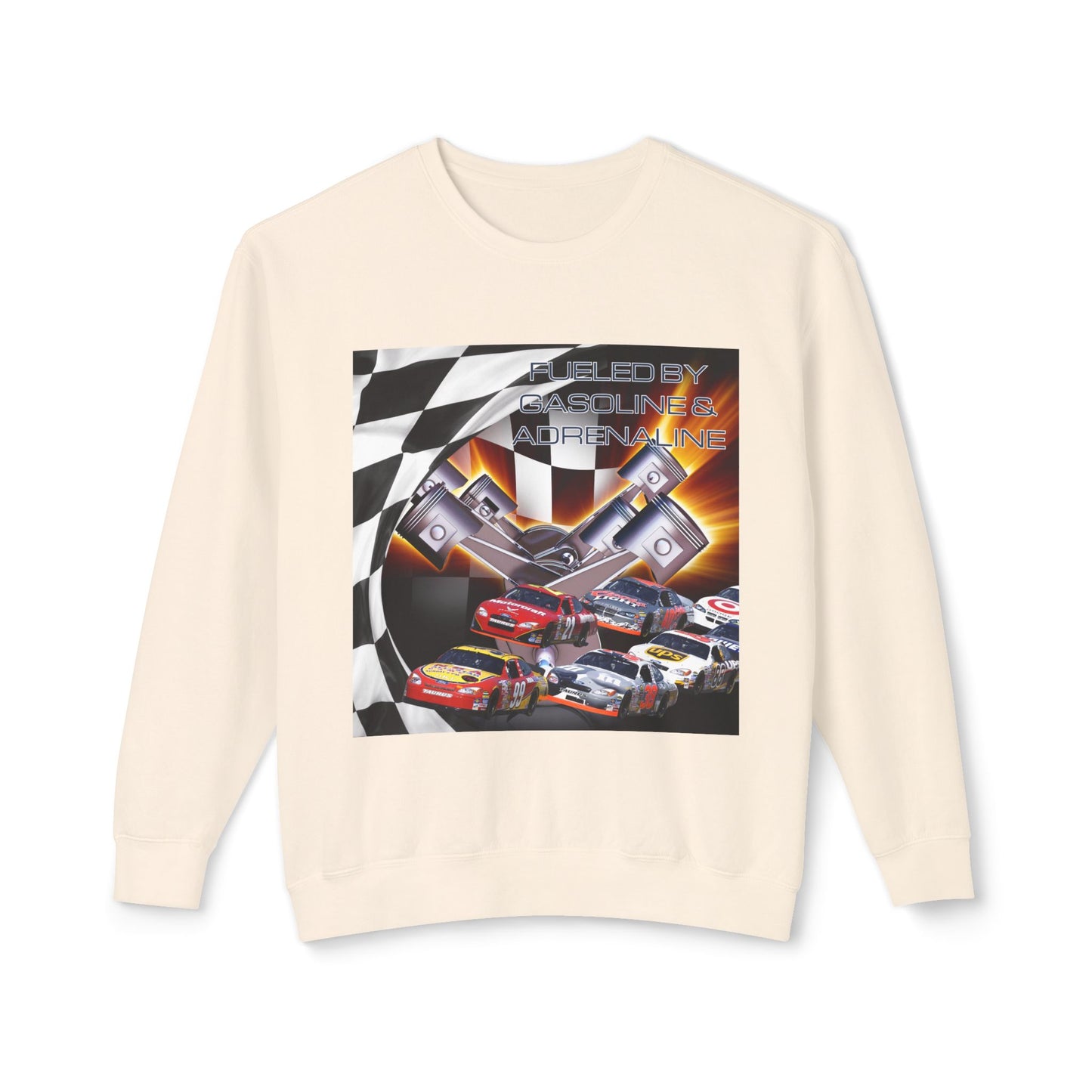 Fueled by Gasoline & Adrenaline - Unisex Lightweight Crewneck Sweatshirt