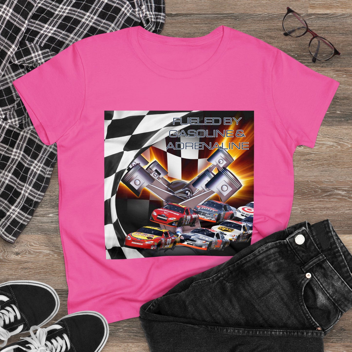 Fueled by Gasoline & Adrenaline - Women's Midweight Cotton Tee