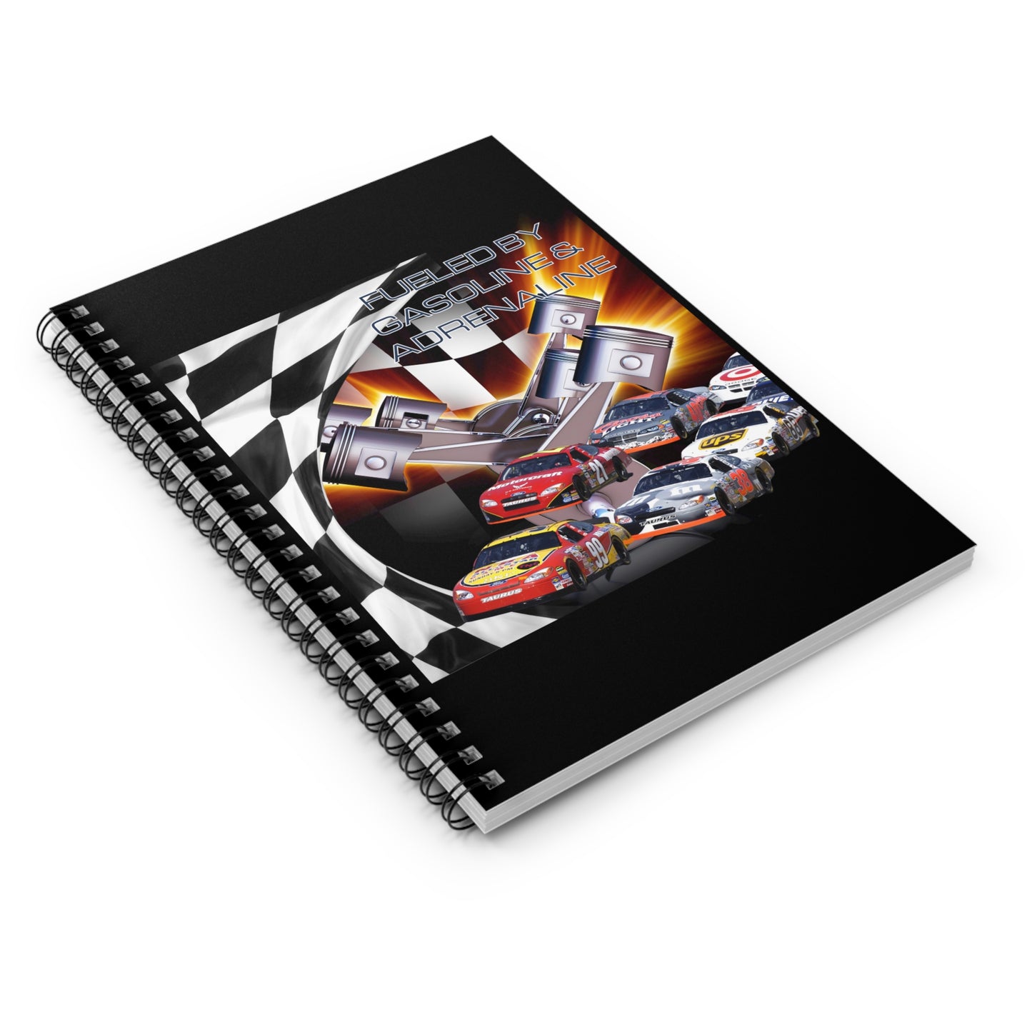 Fueled by Gasoline & Adrenaline - Spiral Notebook - Ruled Line