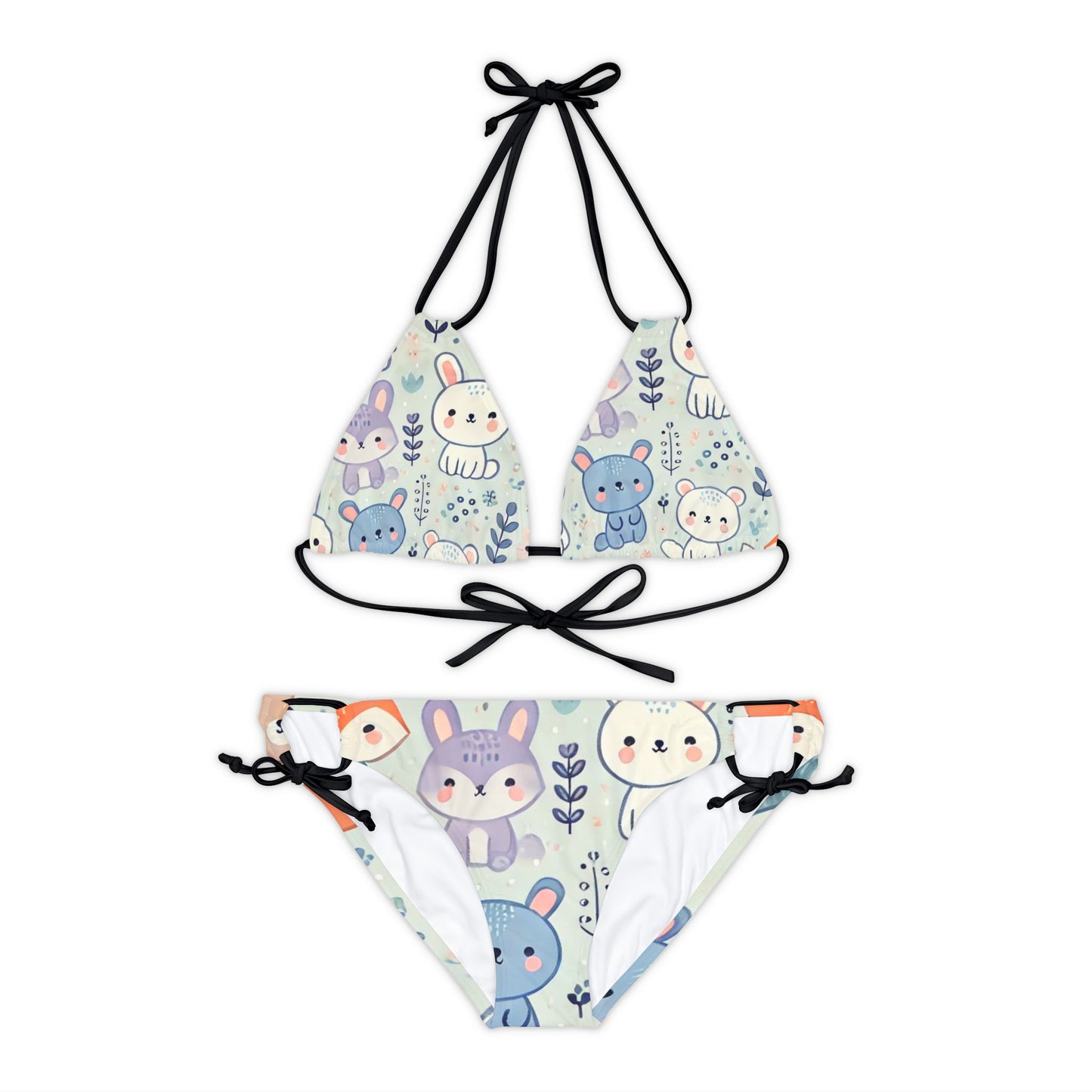 Whimsical Companions - Strappy Bikini Set (AOP)