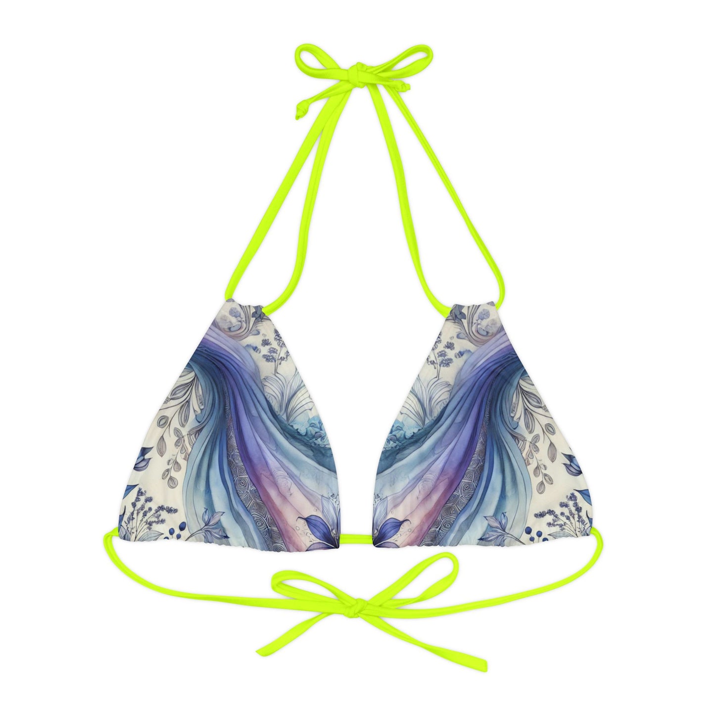 Twilight Bloom - Strappy Triangle Bikini Top (AOP)