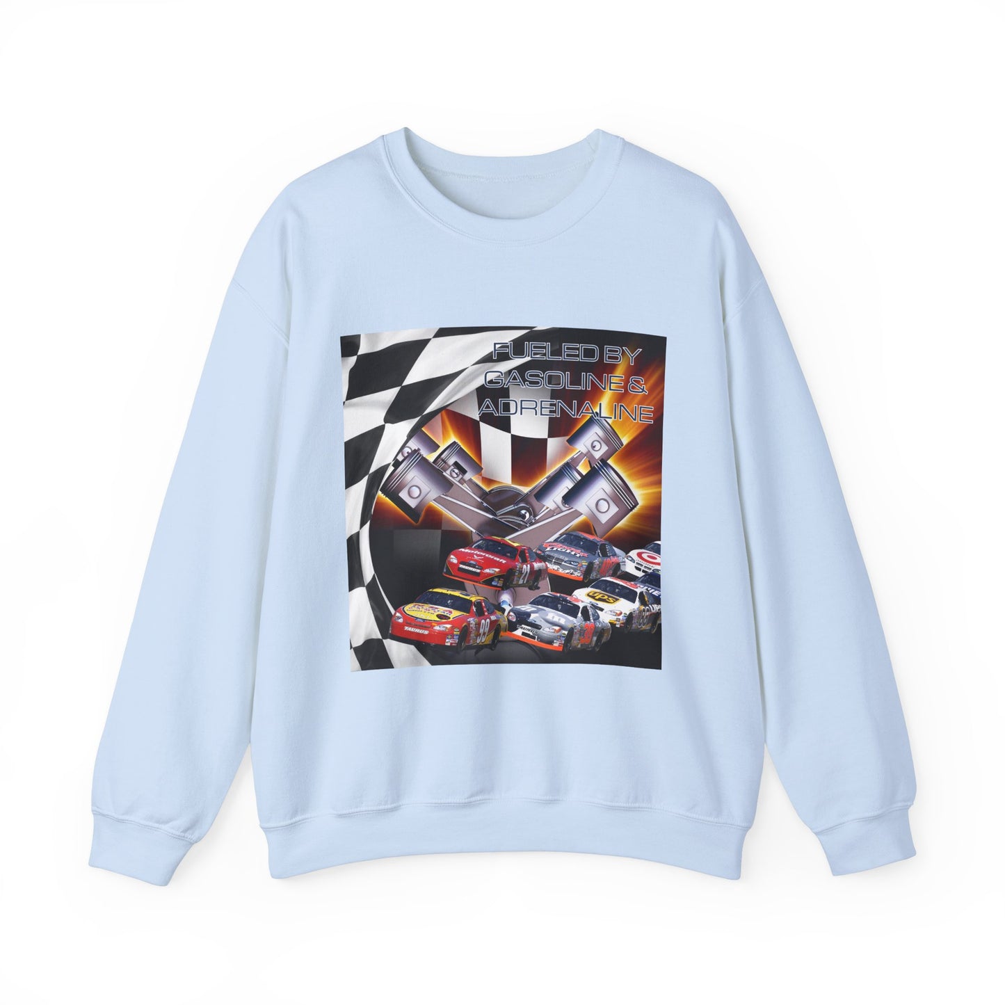 Fueled by Gasoline & Adrenaline - Unisex Heavy Blend™ Crewneck Sweatshirt