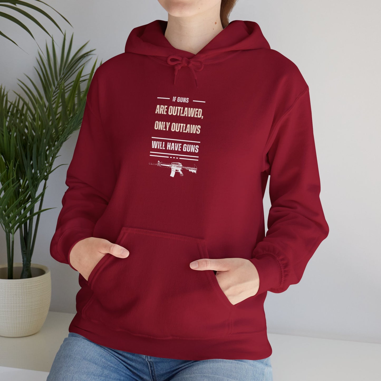 If Guns Are Outlawed, Only Outlaws Will Have Guns - Unisex Heavy Blend™ Hooded Sweatshirt