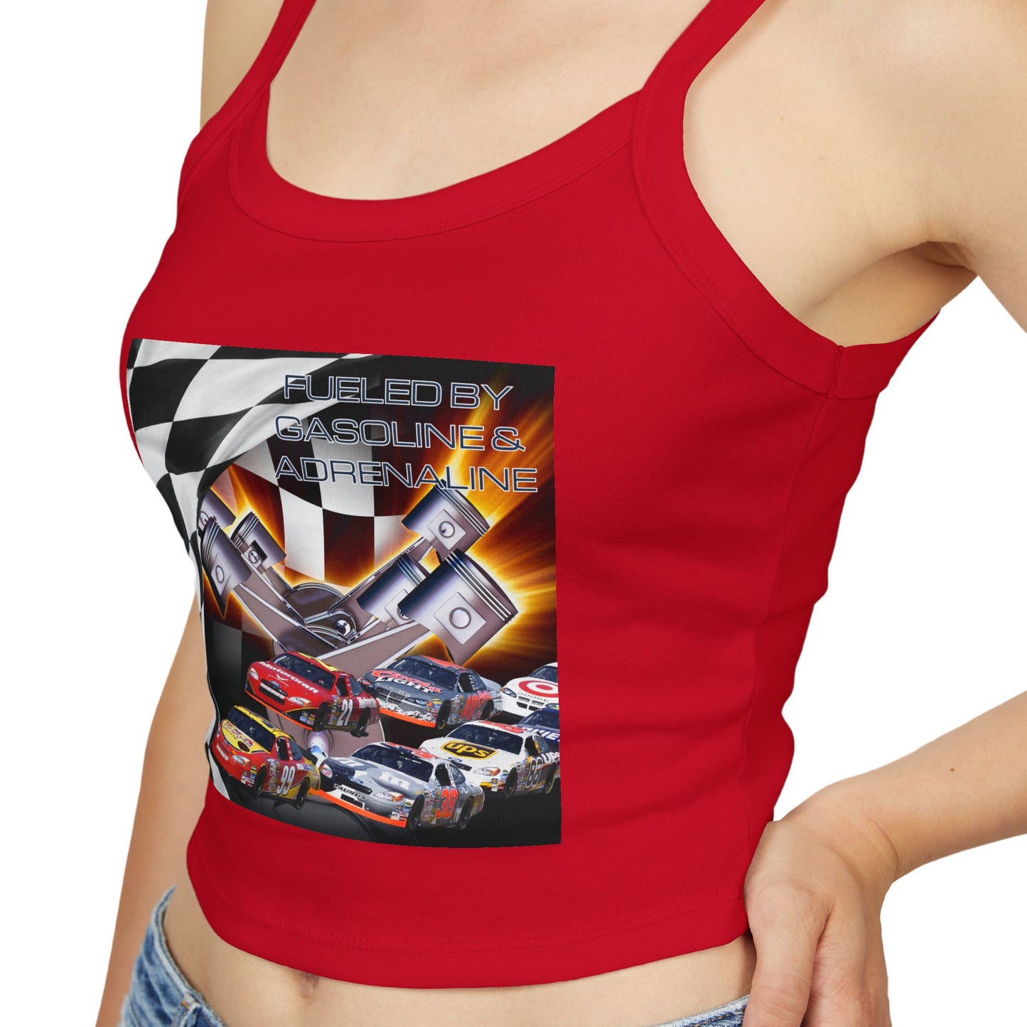 Fueled by Gasoline & Adrenaline - Women's Spaghetti Strap Tank Top