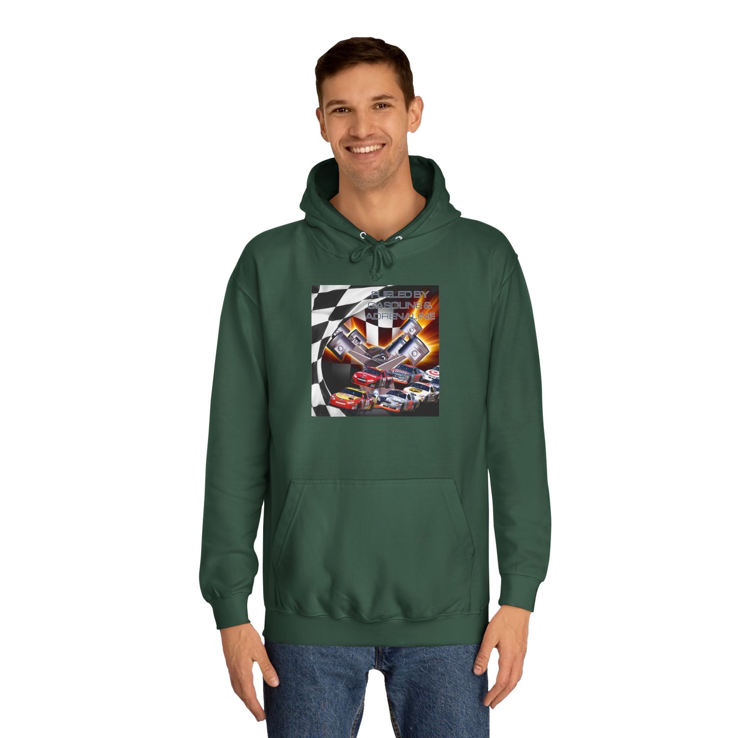 Fueled by Gasoline & Adrenaline - Unisex College Hoodie