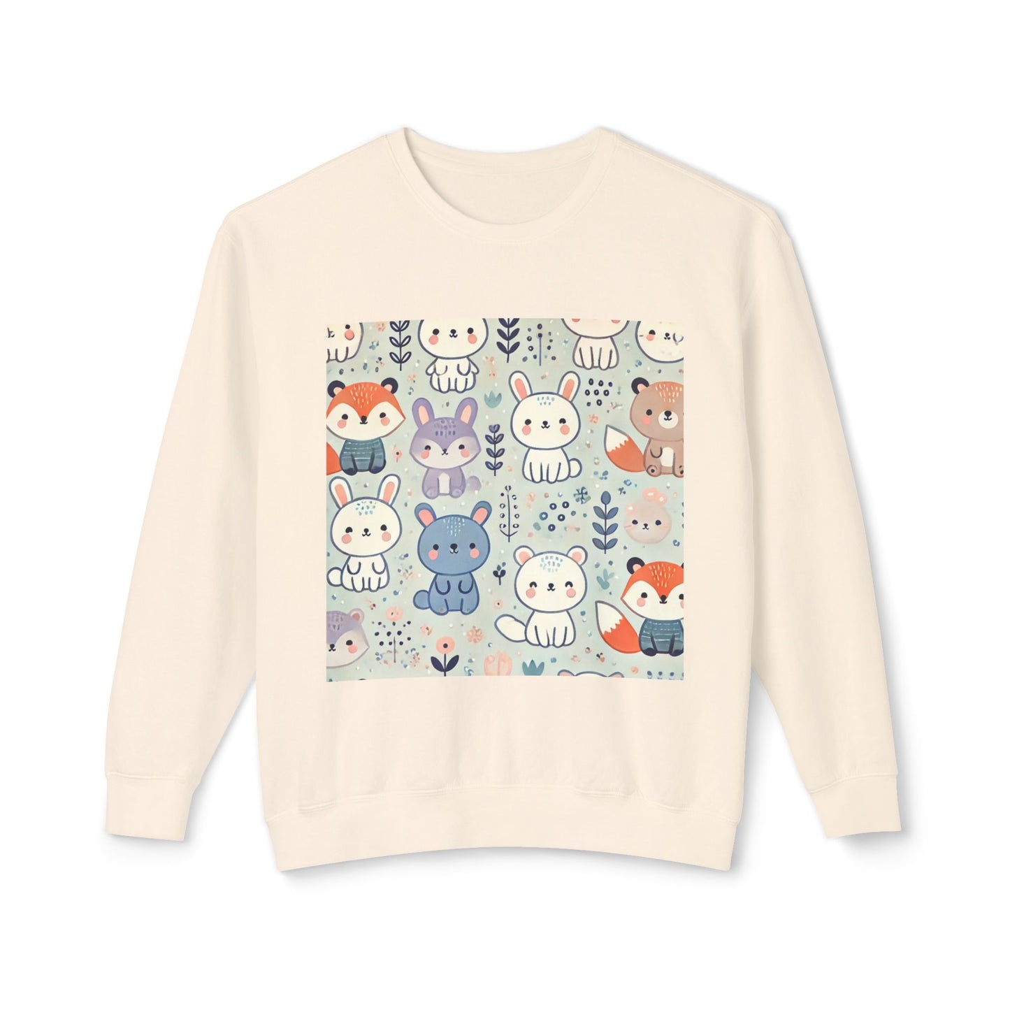 Whimsical Companions - Unisex Lightweight Crewneck Sweatshirt