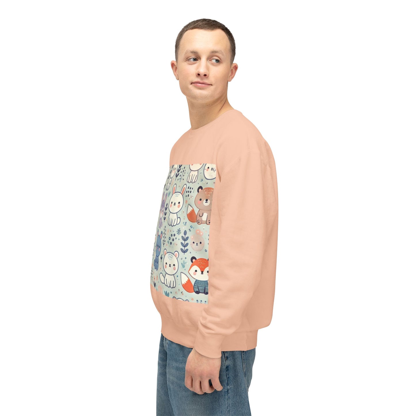 Whimsical Companions - Unisex Lightweight Crewneck Sweatshirt