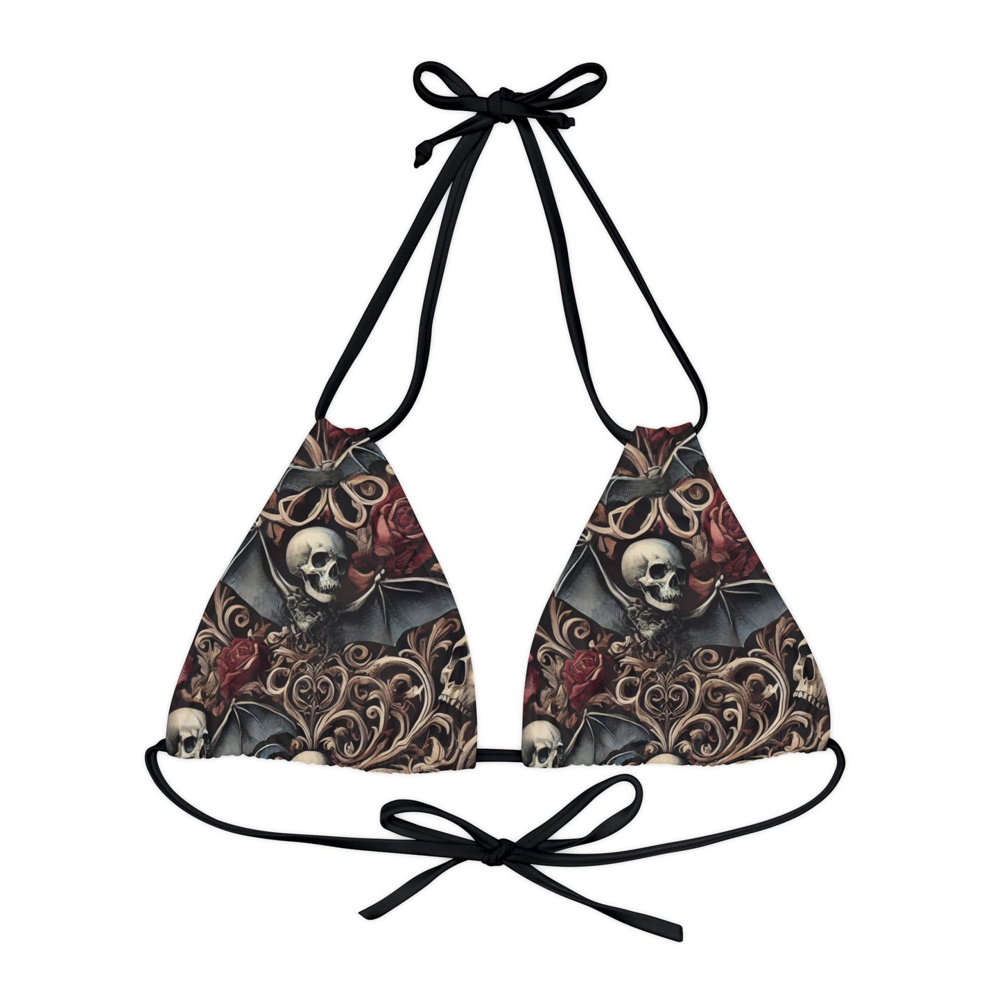 Nocturnal Elegy - Strappy Triangle Bikini Top (AOP)