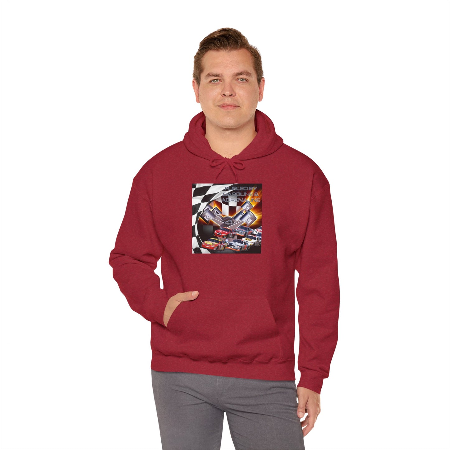 Fueled by Gasoline & Adrenaline - Unisex Heavy Blend™ Hooded Sweatshirt