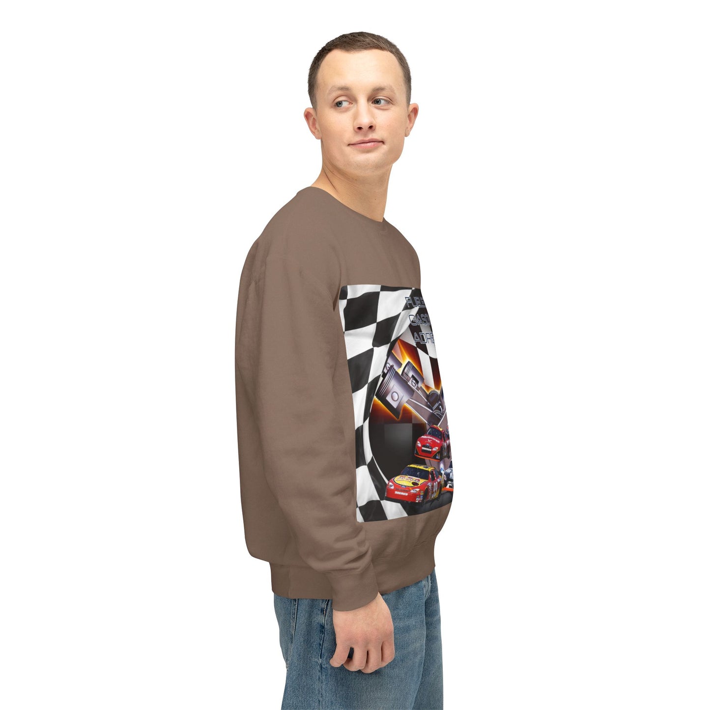 Fueled by Gasoline & Adrenaline - Unisex Lightweight Crewneck Sweatshirt