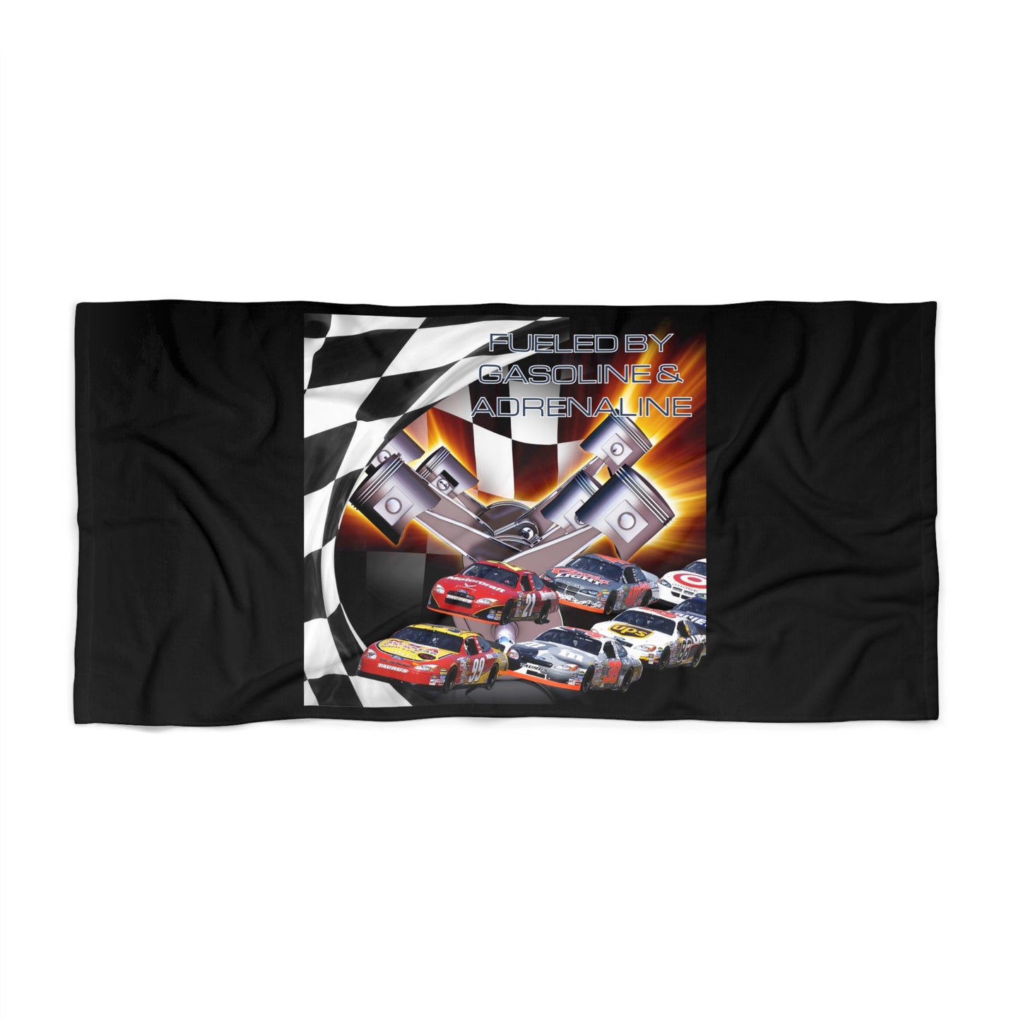 Fueled by Gasoline & Adrenaline - Beach Towel