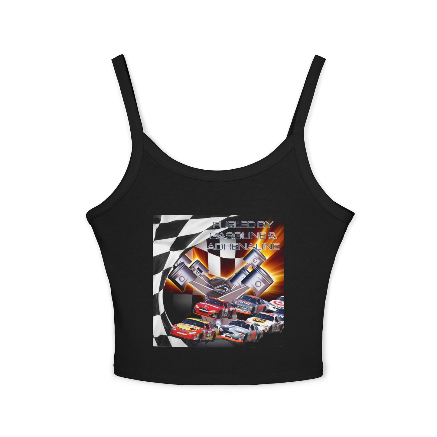 Fueled by Gasoline & Adrenaline - Women's Spaghetti Strap Tank Top