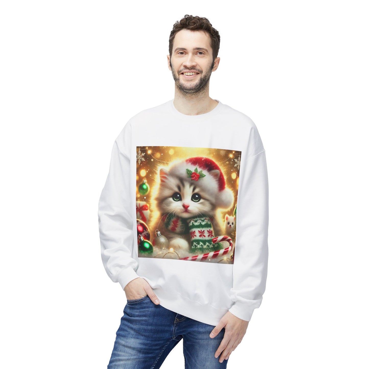 Purr-fectly Merry Christmas - Unisex Midweight Softstyle Fleece Crewneck Sweatshirt