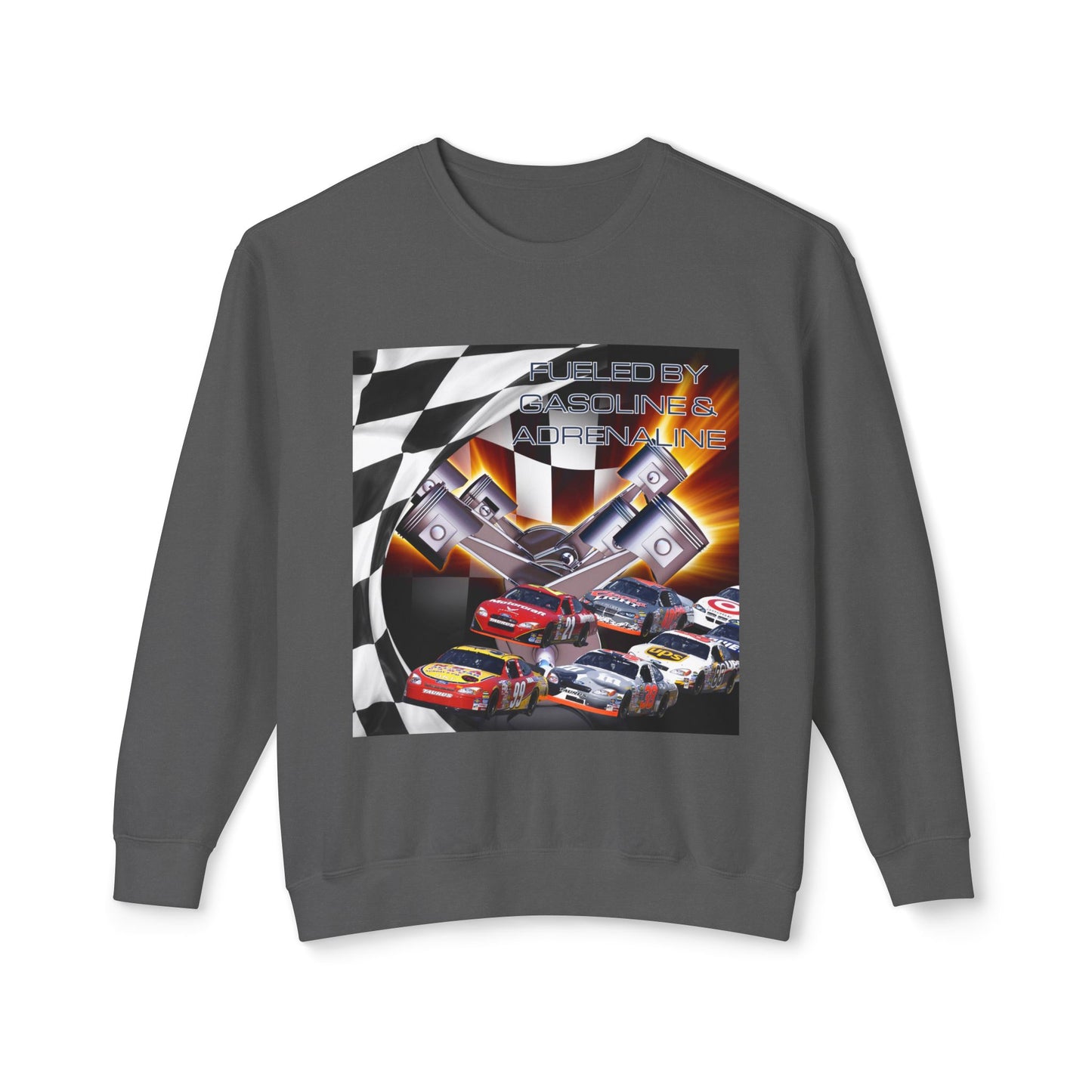 Fueled by Gasoline & Adrenaline - Unisex Lightweight Crewneck Sweatshirt