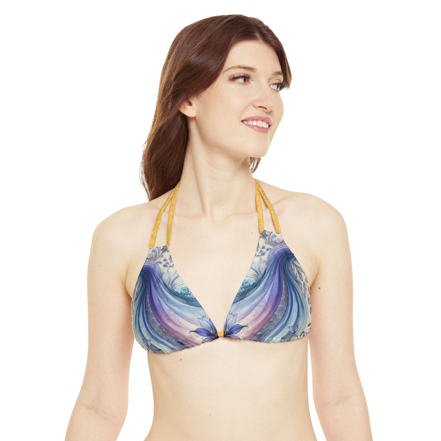 Twilight Bloom - Strappy Triangle Bikini Top (AOP)