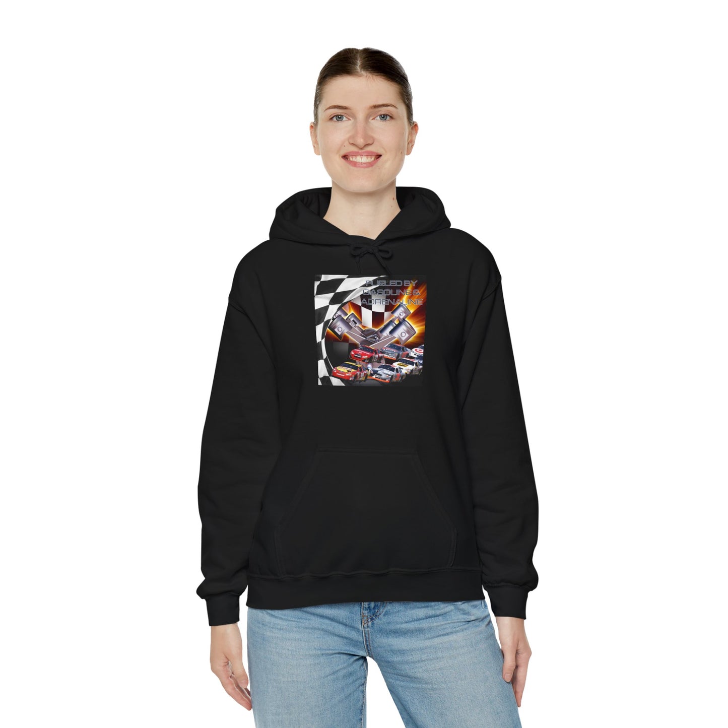 Fueled by Gasoline & Adrenaline - Unisex Heavy Blend™ Hooded Sweatshirt