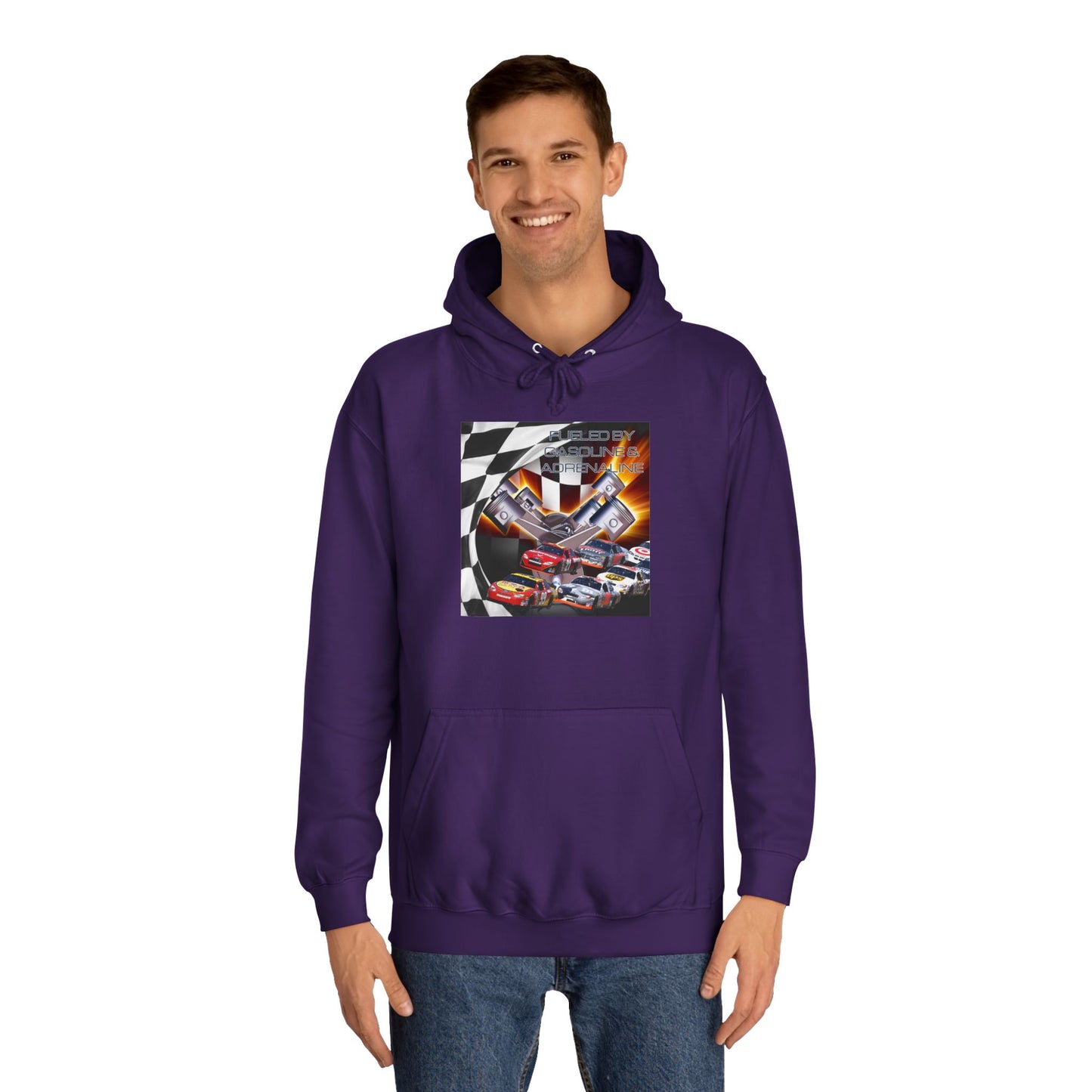 Fueled by Gasoline & Adrenaline - Unisex College Hoodie