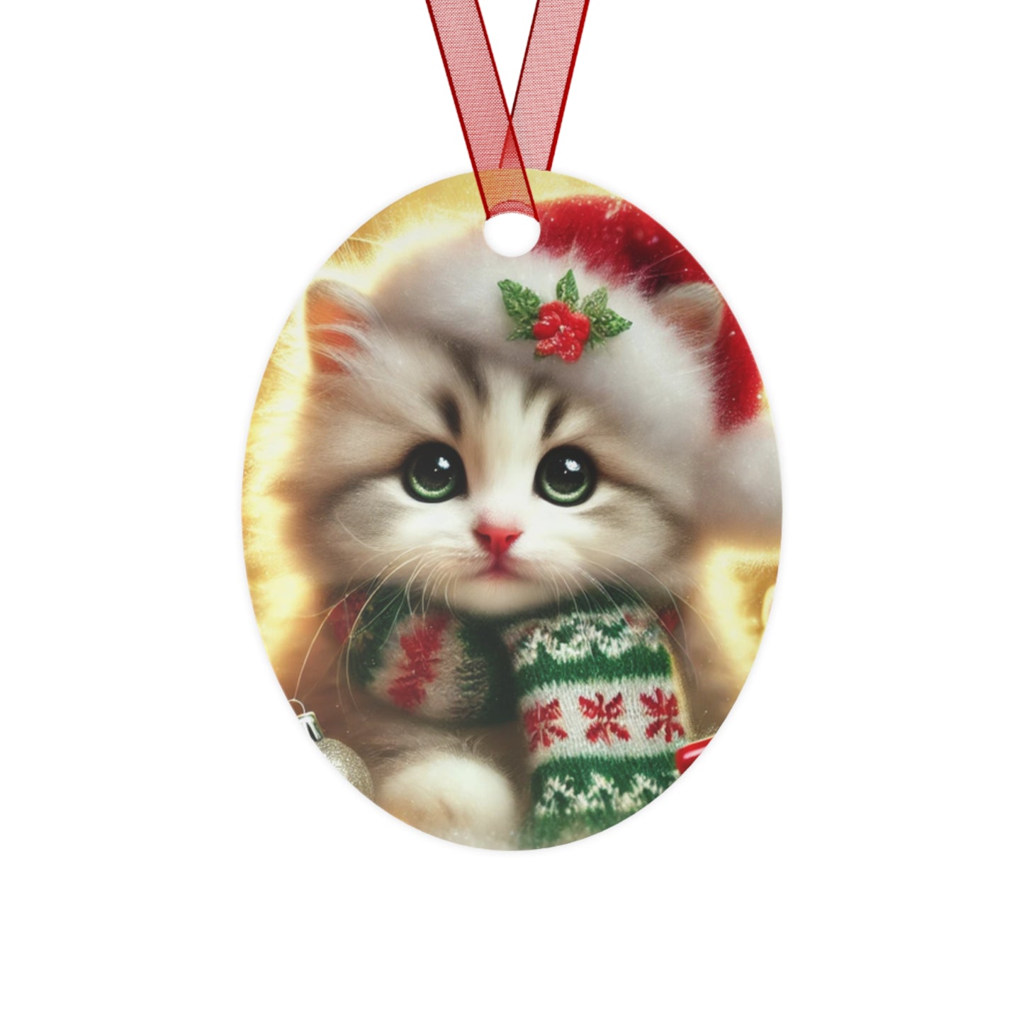 Purr-fectly Merry Christmas - Metal Ornaments