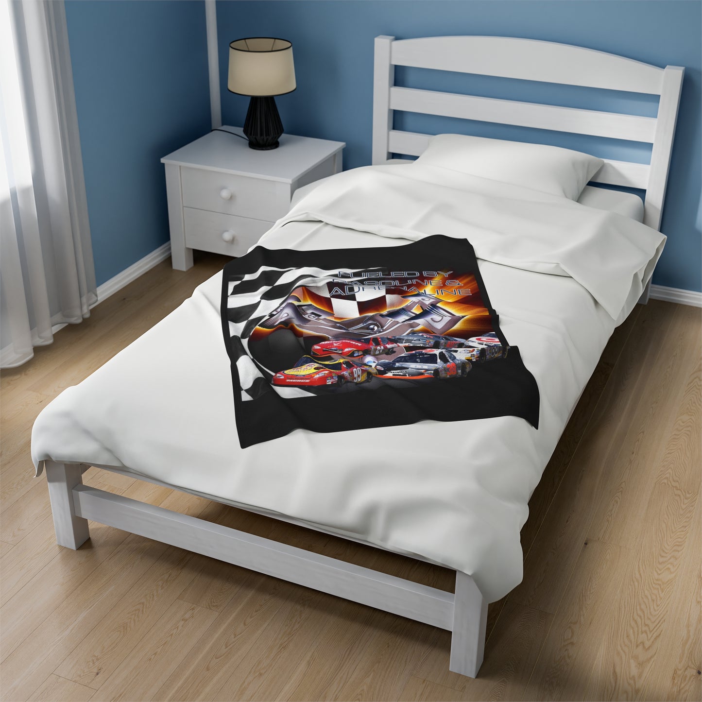 Fueled by Gasoline & Adrenaline - Velveteen Plush Blanket