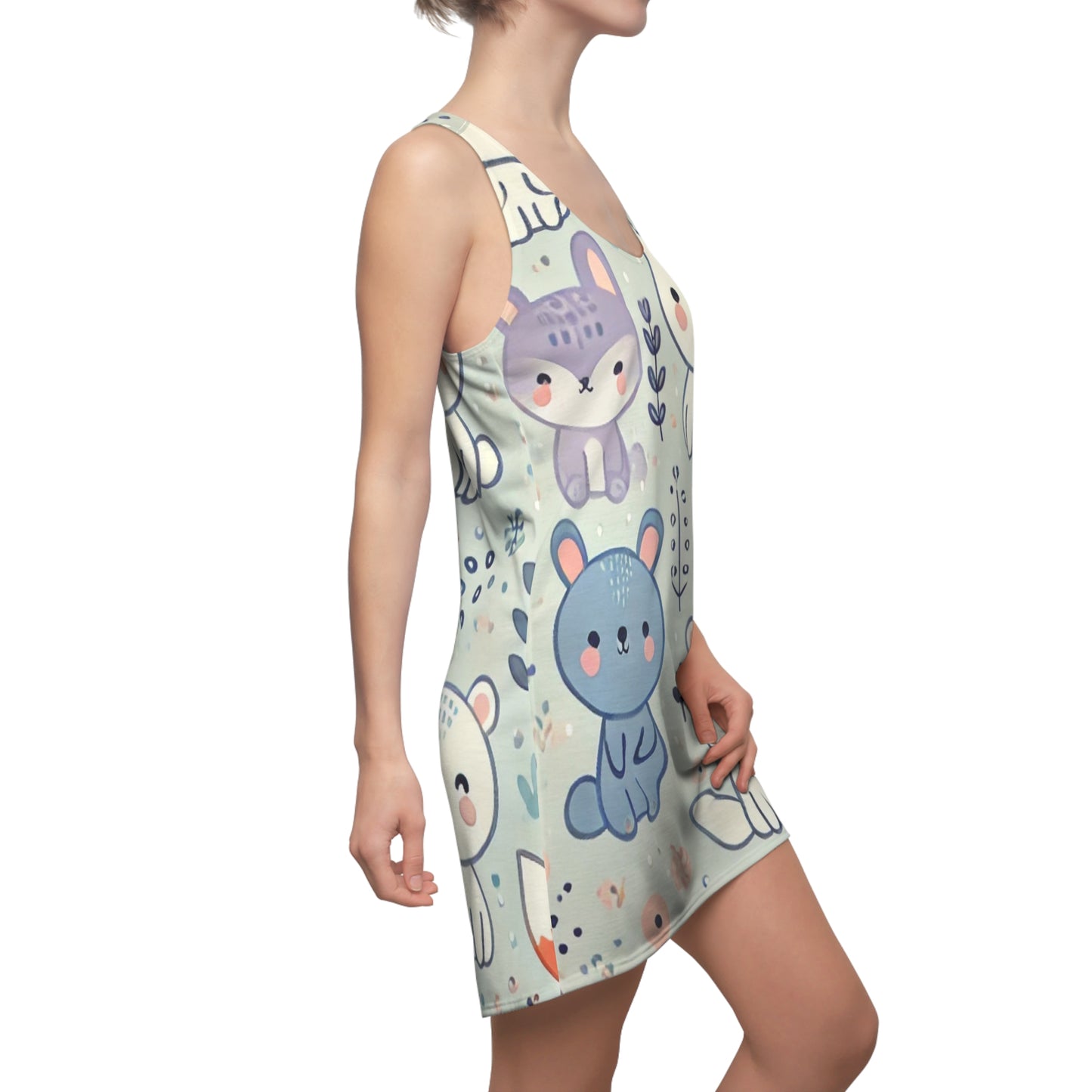 Whimsical Companions - Women's Cut & Sew Racerback Dress (AOP)