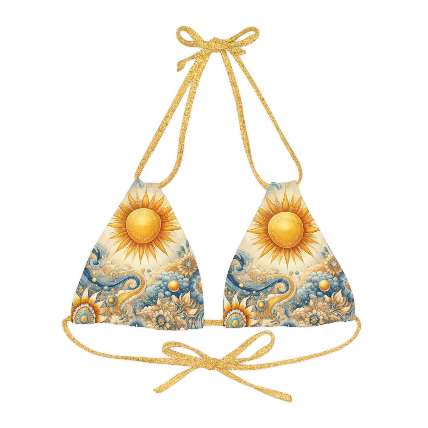 Celestial Radiance - Strappy Triangle Bikini Top