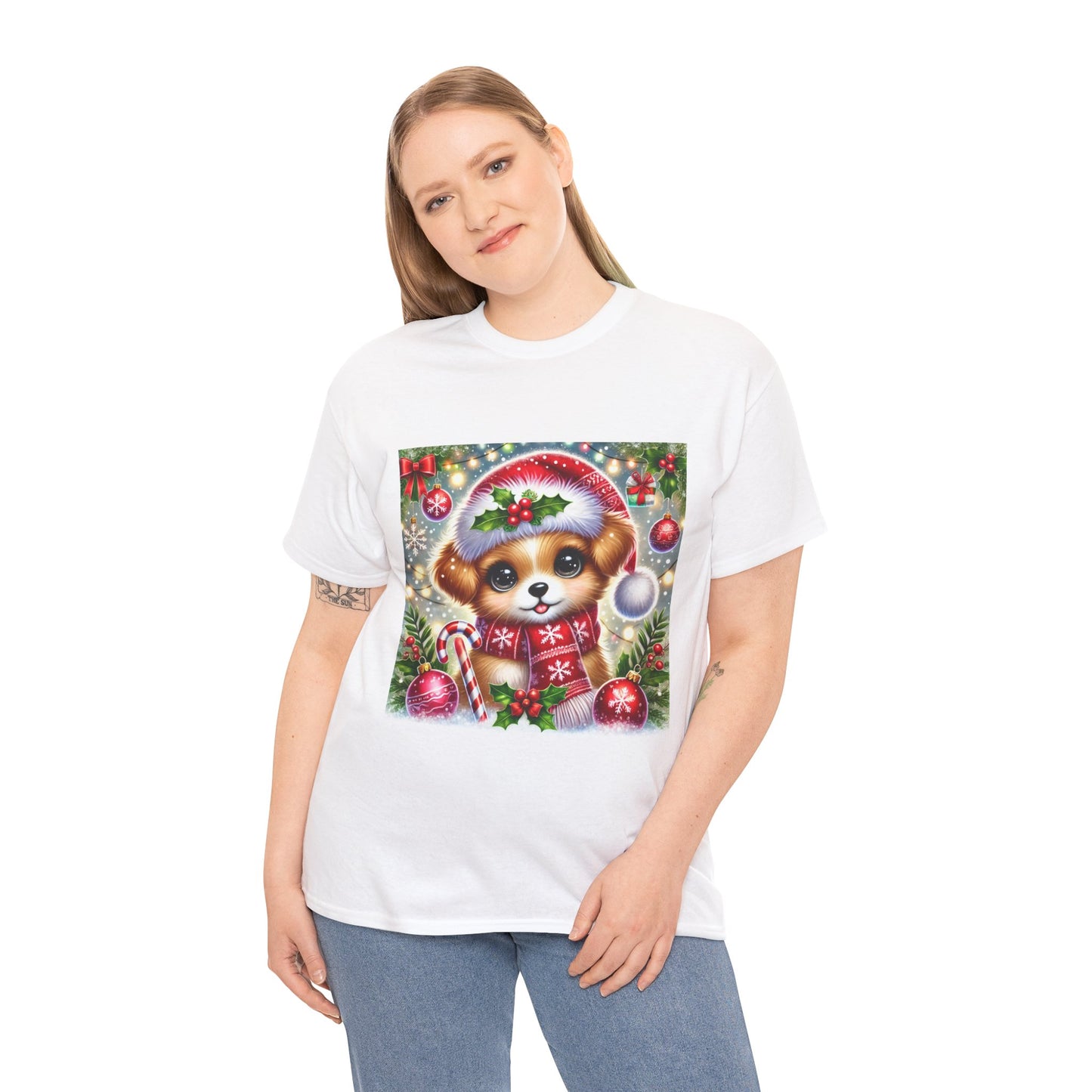 Paws-itively Merry Christmas - Unisex Heavy Cotton Tee