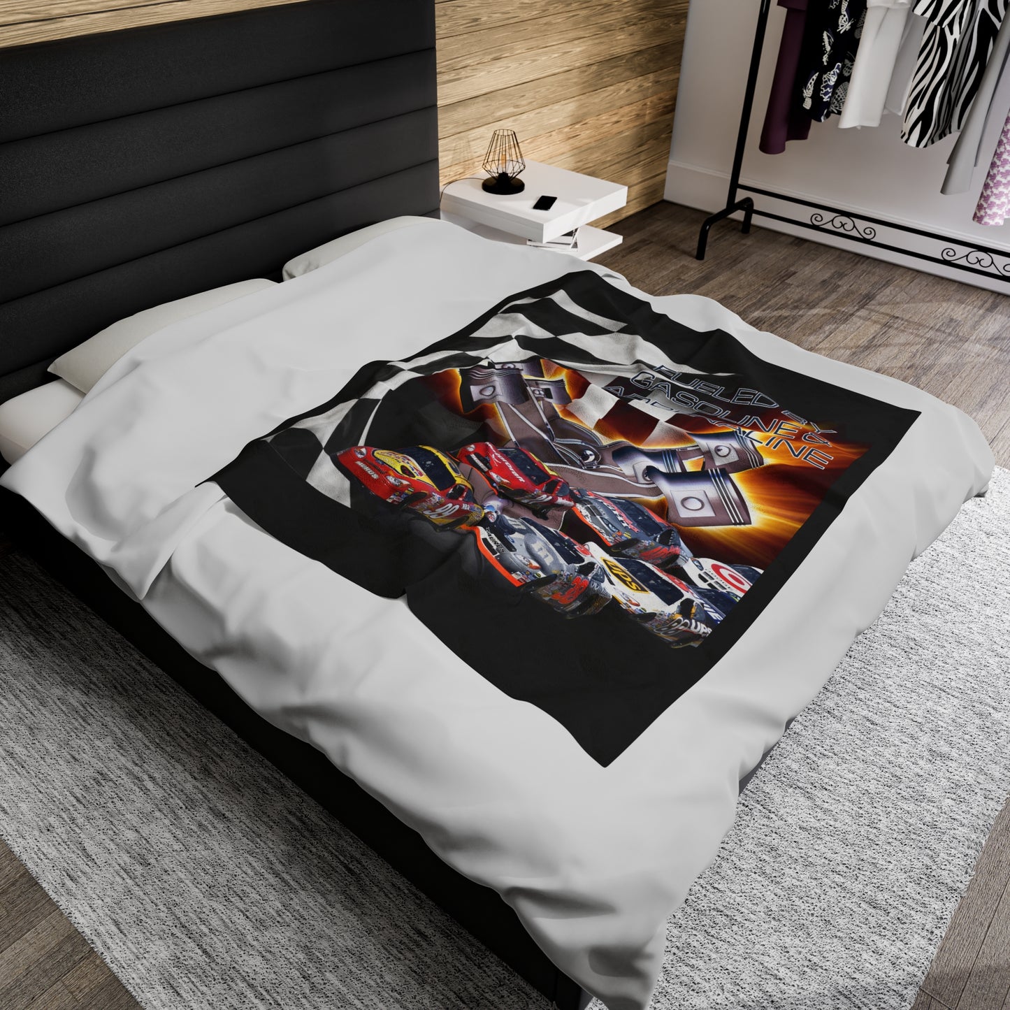 Fueled by Gasoline & Adrenaline - Velveteen Plush Blanket