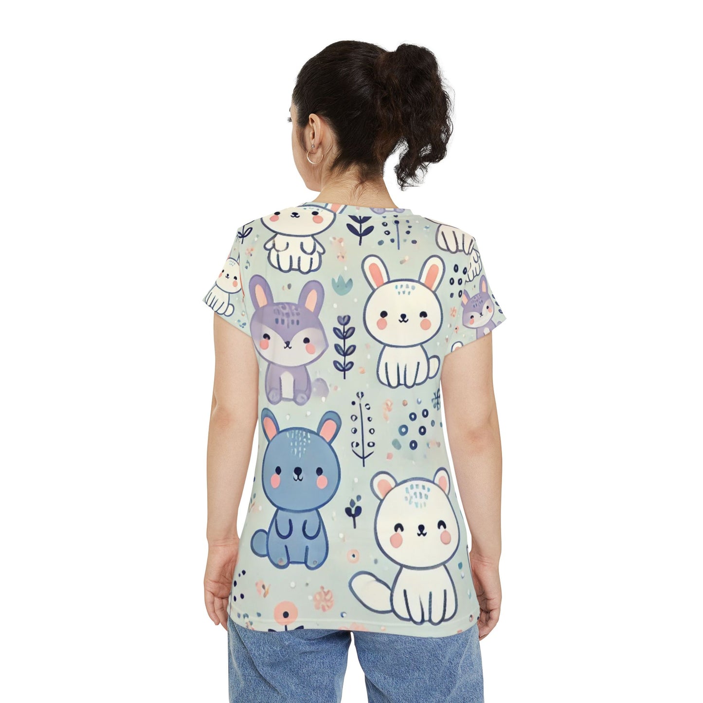 Whimsical Companions - Women's Short Sleeve Shirt (AOP)