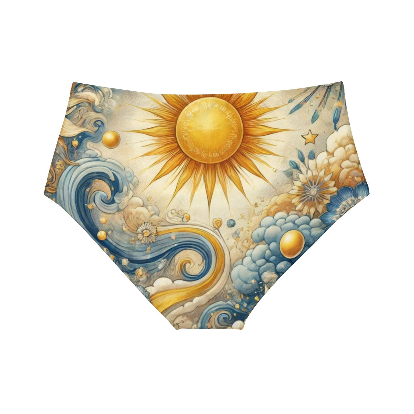 Celestial Radiance - High-Waist Hipster Bikini Bottom