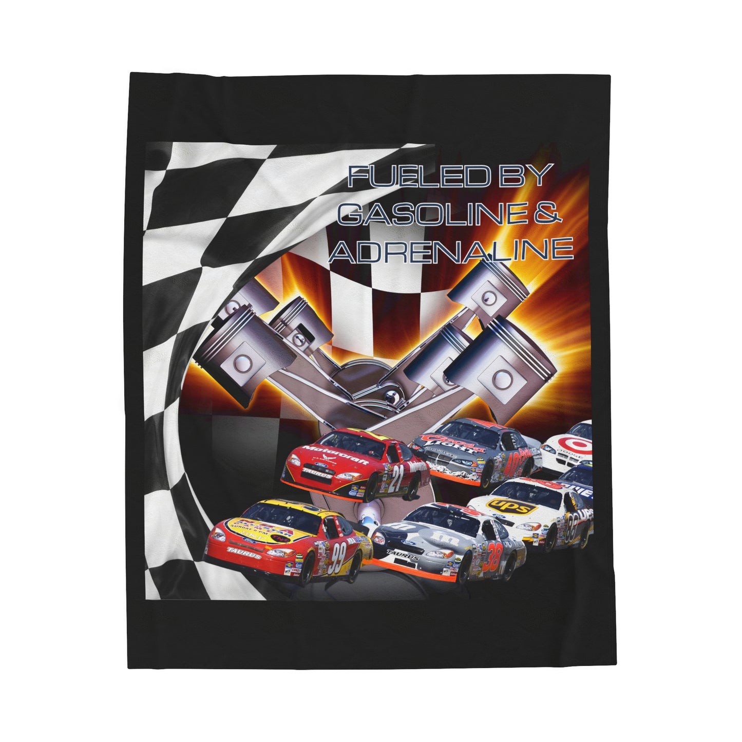 Fueled by Gasoline & Adrenaline - Velveteen Plush Blanket