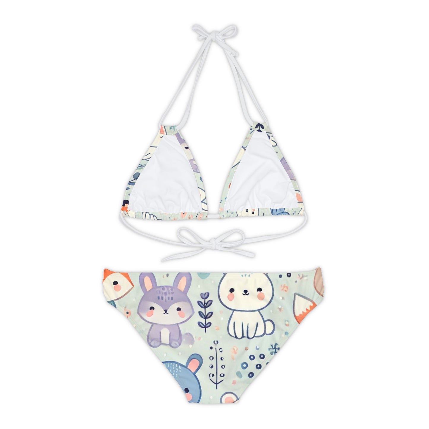 Whimsical Companions - Strappy Bikini Set (AOP)