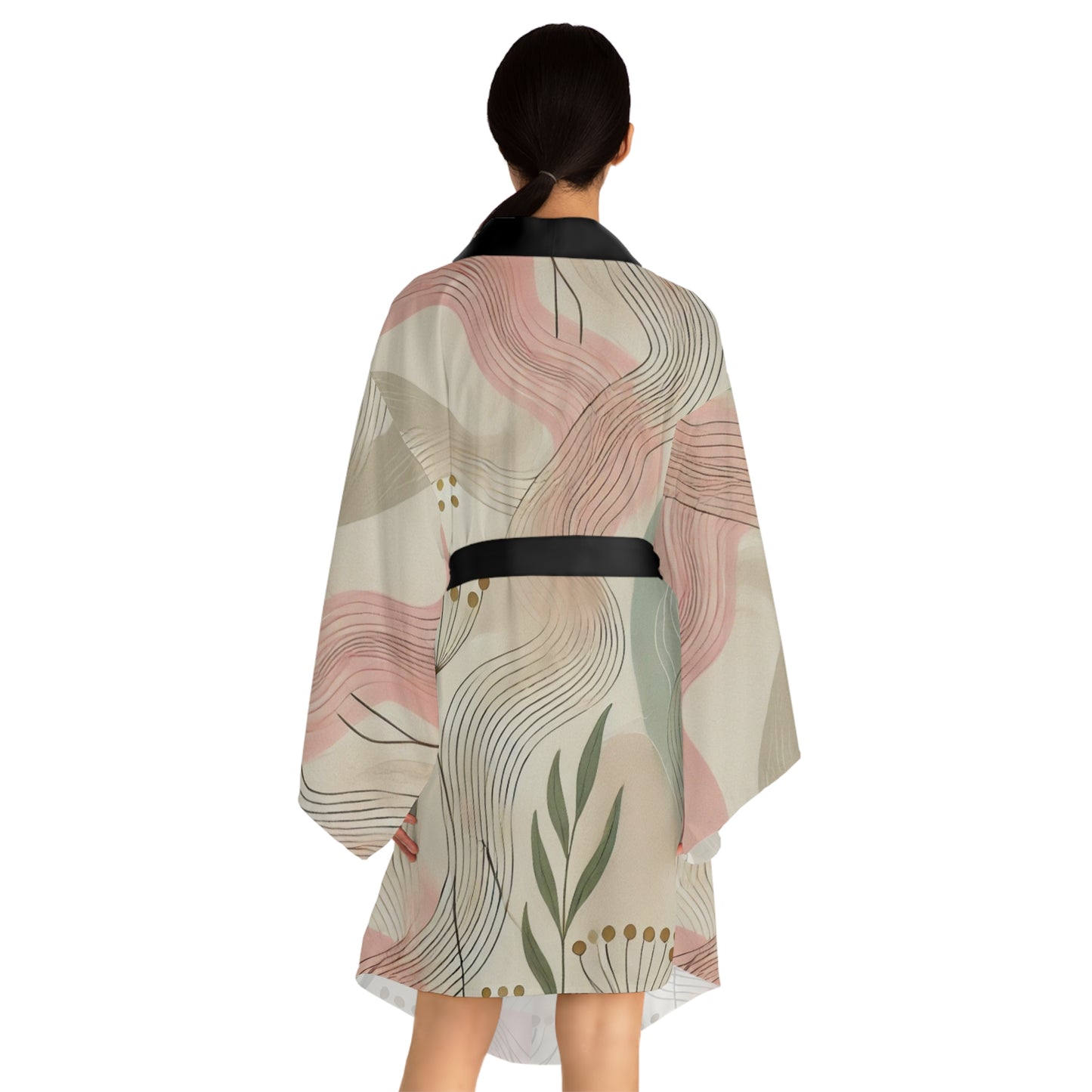 Botanical Breeze - Long Sleeve Kimono Robe (AOP)