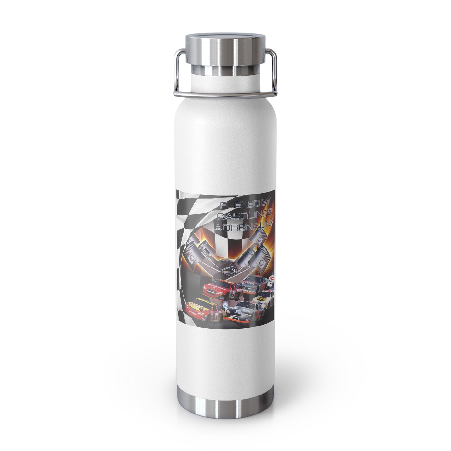 Fueled by Gasoline & Adrenaline - Copper Vacuum Insulated Bottle, 22oz