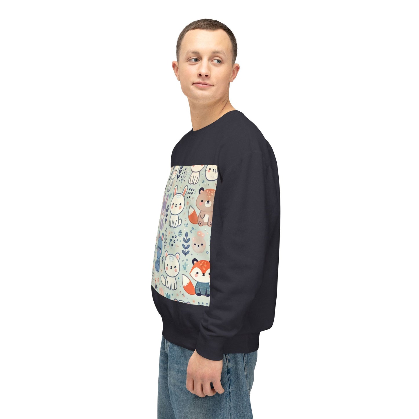 Whimsical Companions - Unisex Lightweight Crewneck Sweatshirt