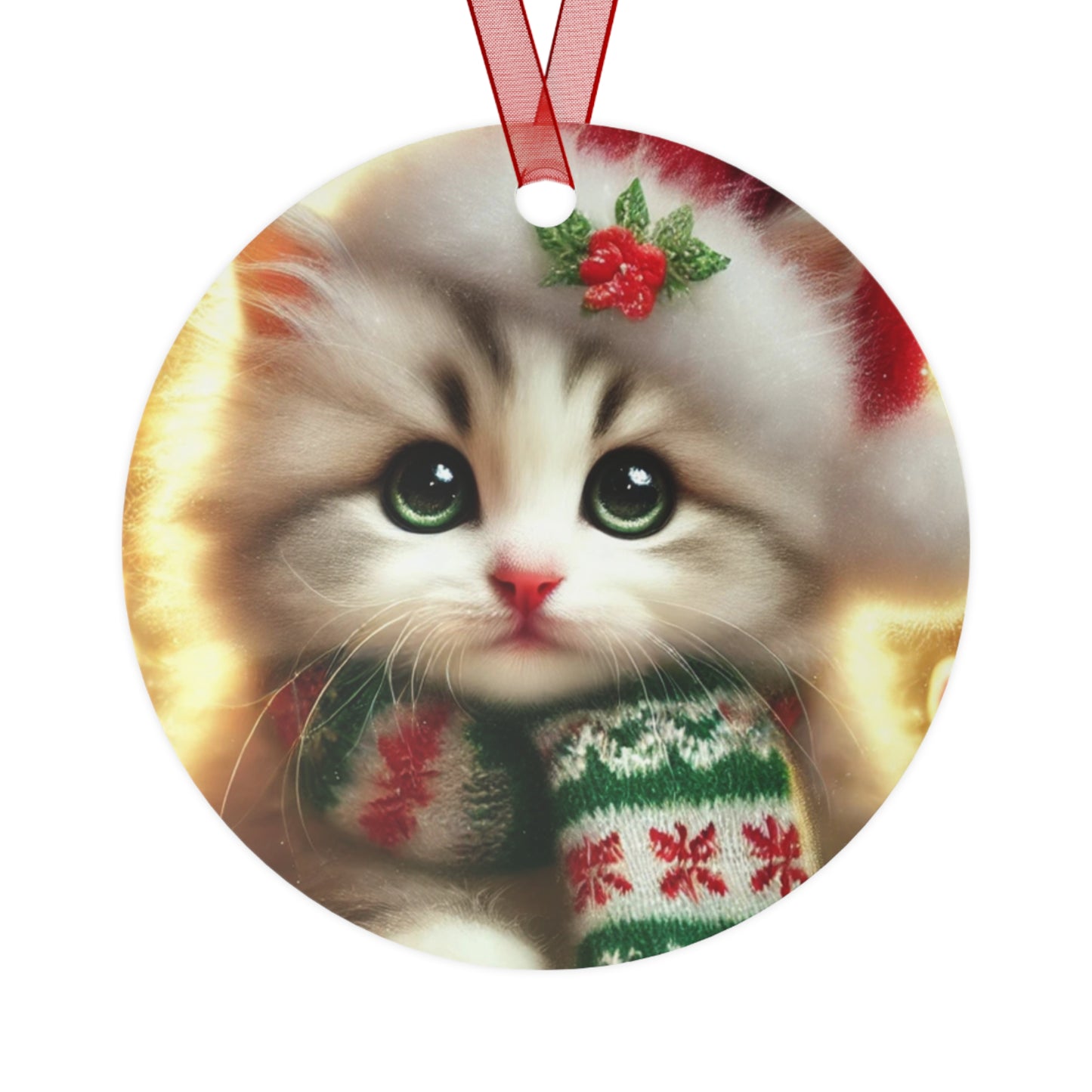 Purr-fectly Merry Christmas - Metal Ornaments