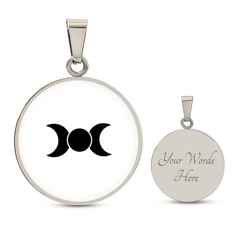 Wicca Triple Moon Circle Necklace