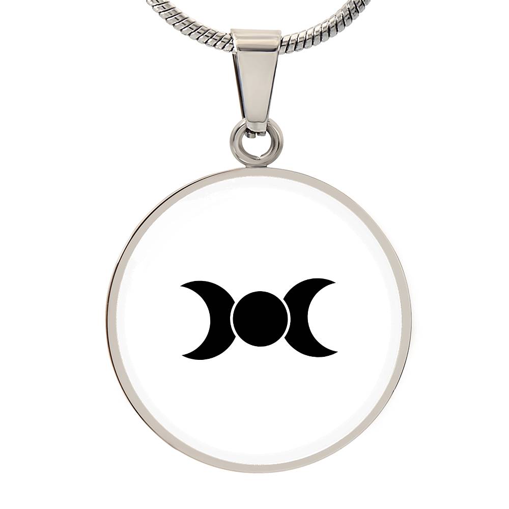 Wicca Triple Moon Circle Necklace