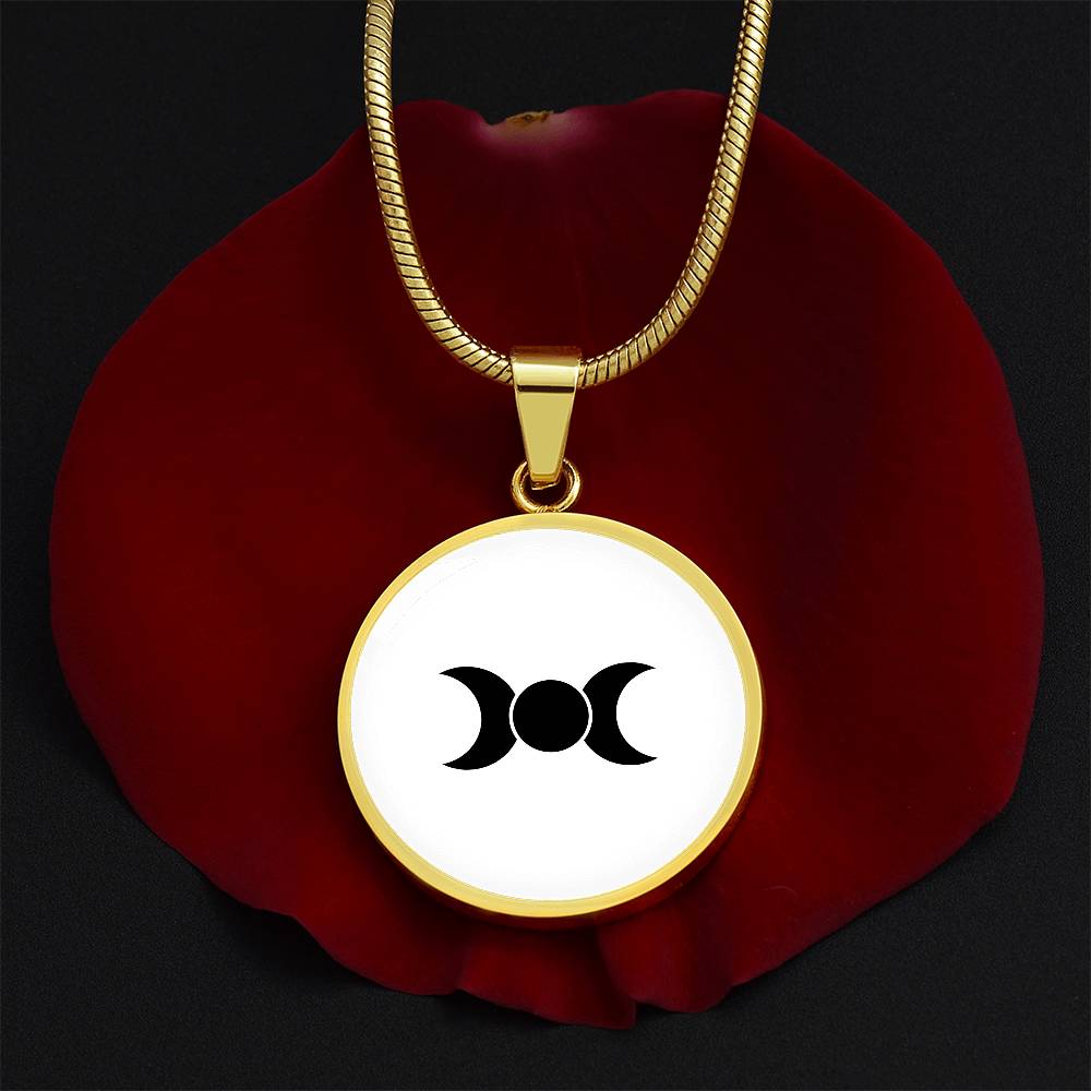 Wicca Triple Moon Circle Necklace