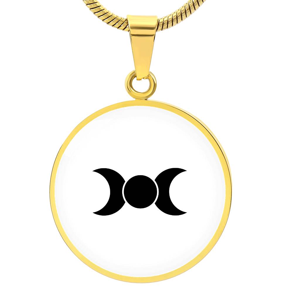 Wicca Triple Moon Circle Necklace