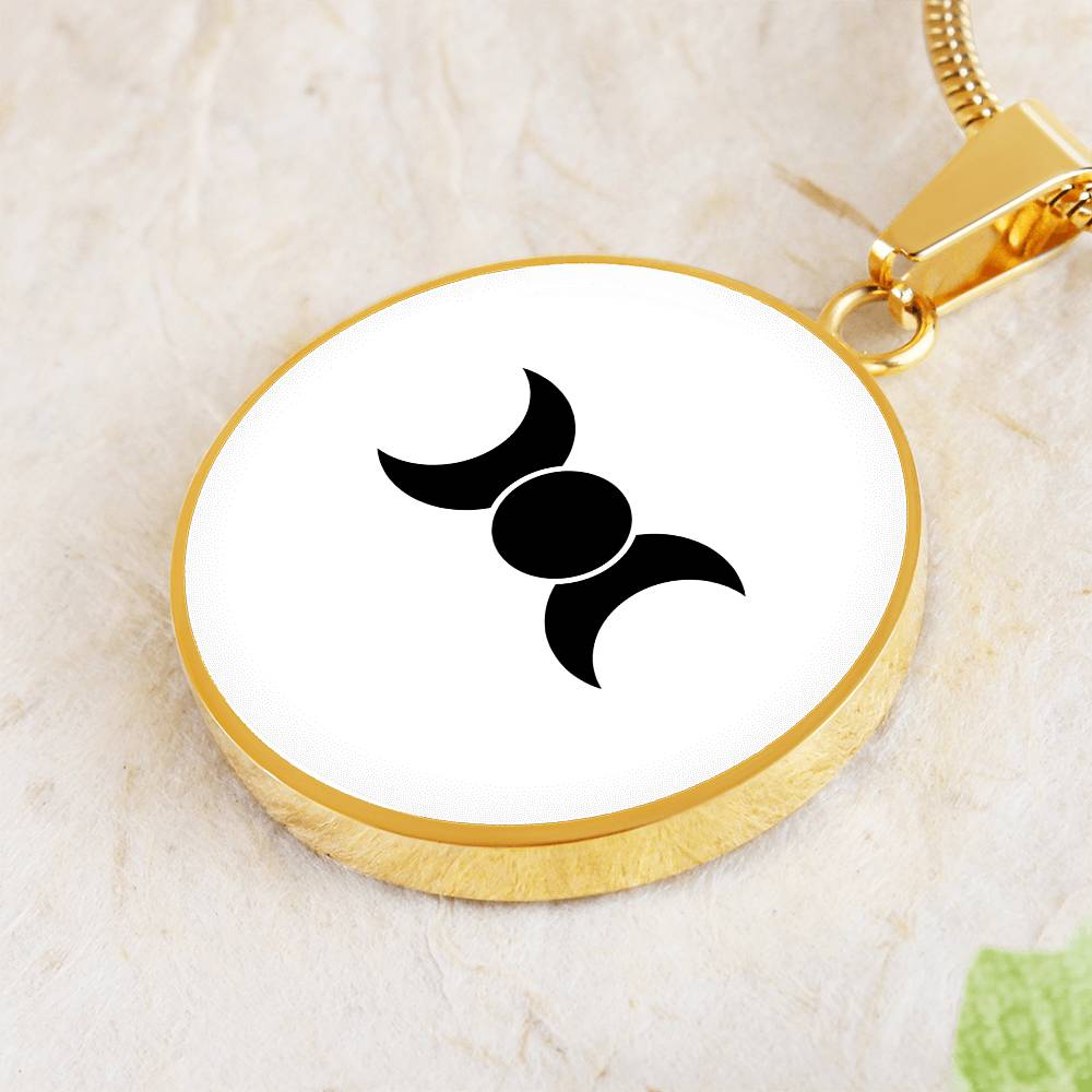 Wicca Triple Moon Circle Necklace