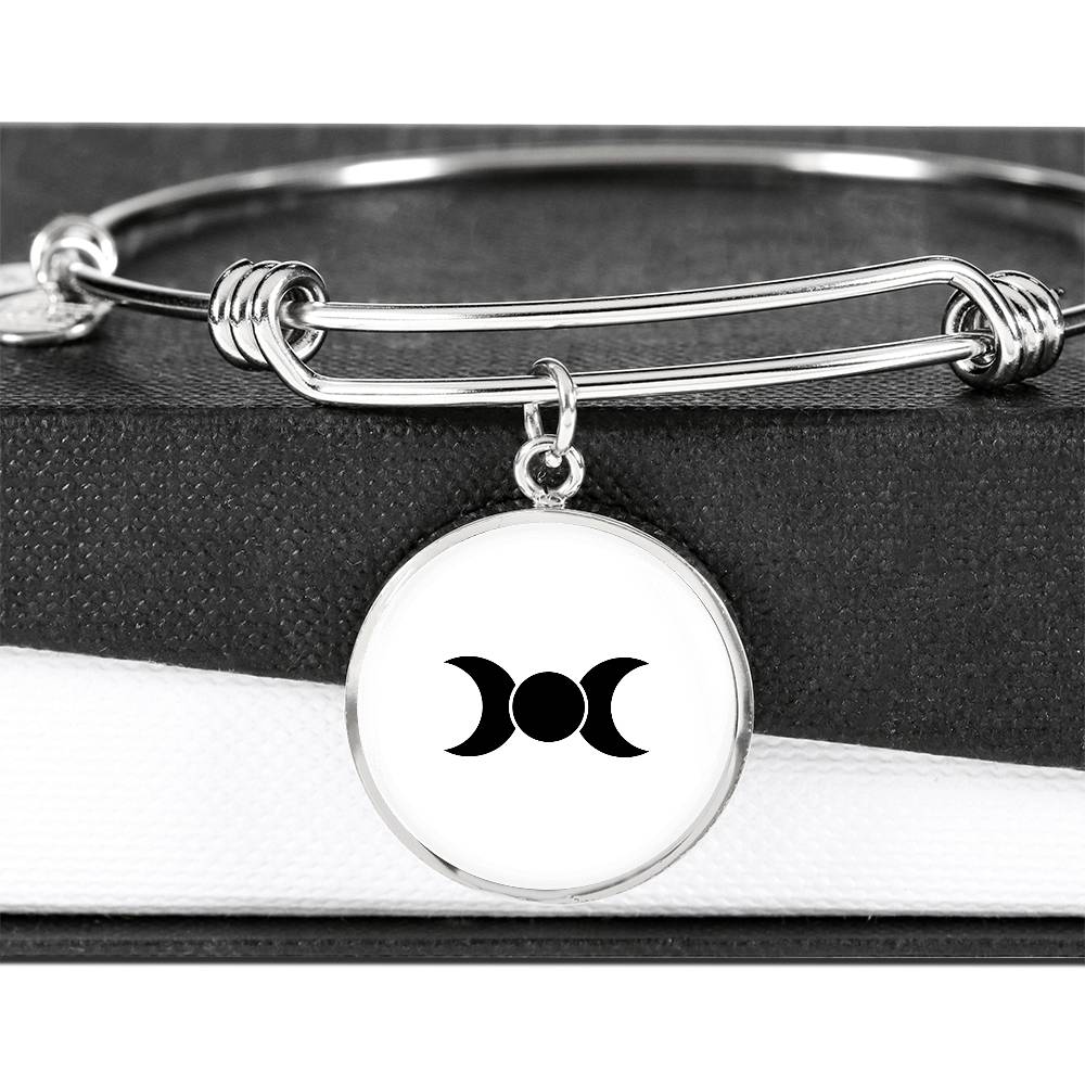 Wicca Triple Moon  Circle Bangle