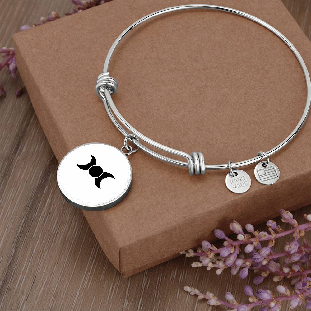 Wicca Triple Moon  Circle Bangle