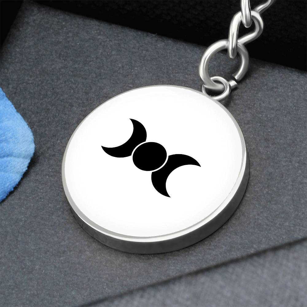 Wicca Triple Moon  Circle Keychain